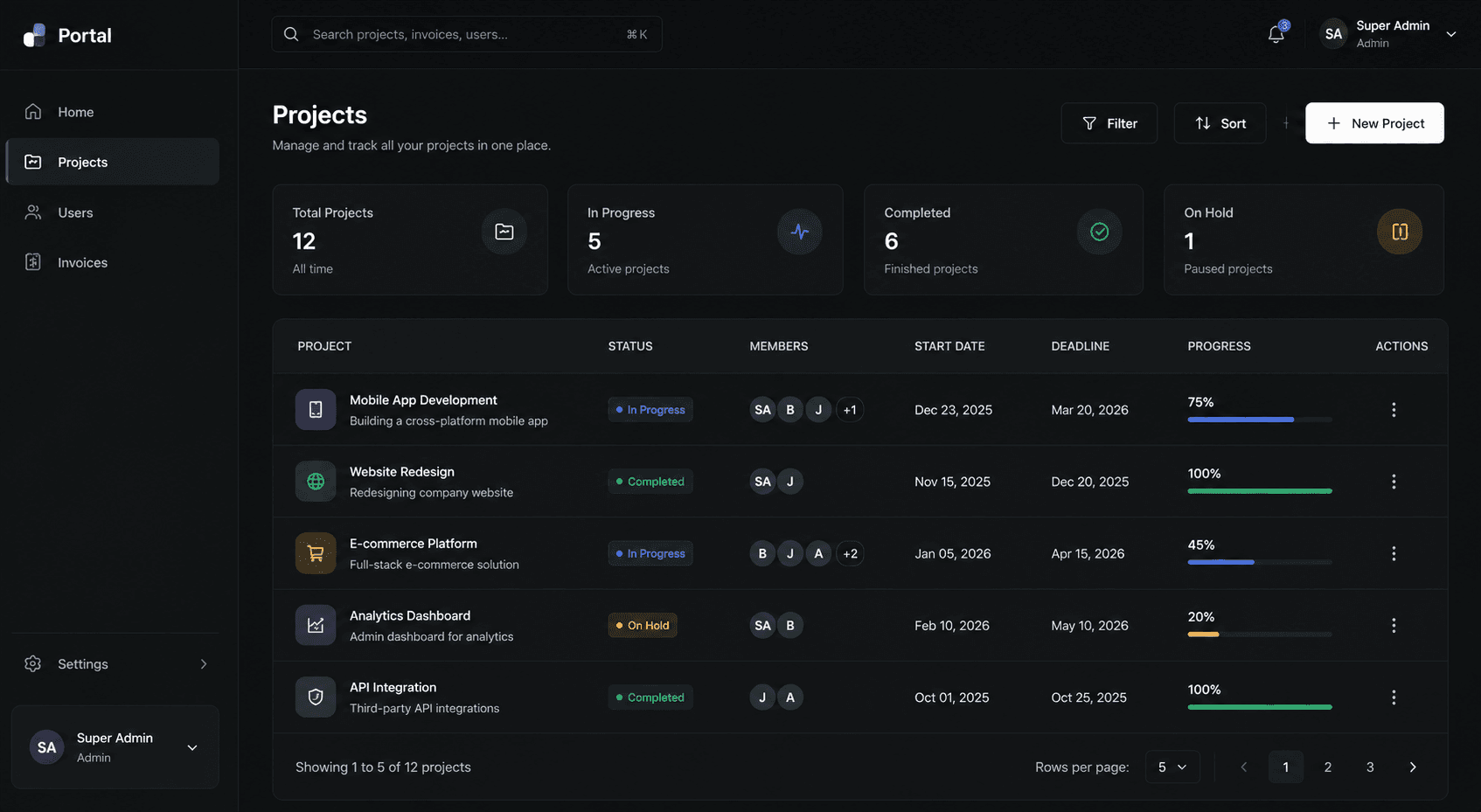 Client Portal — view 2