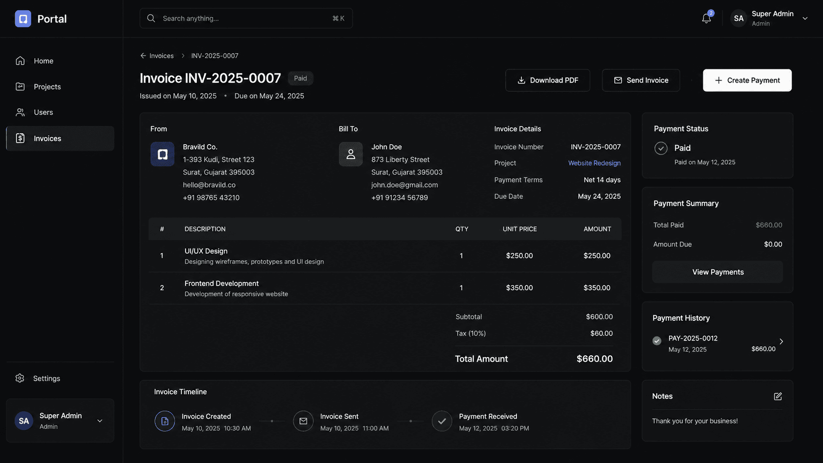 Client Portal — view 3