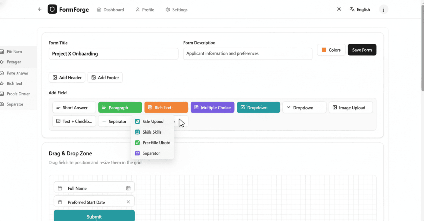 FORM BUILDER