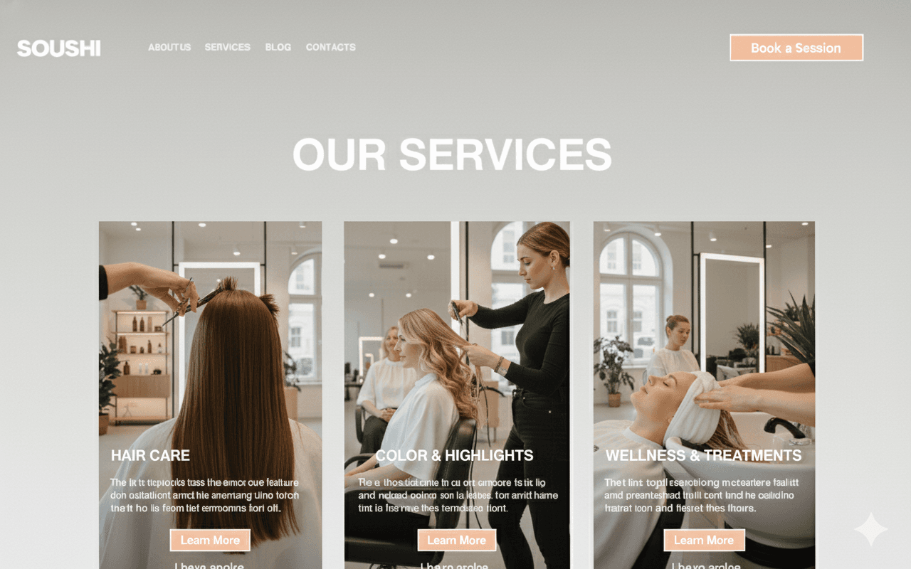 Salon Website — view 2